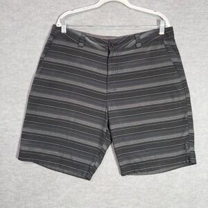 O'Neill‎ Men Shorts 36 Gray Striped Chino Beach Surf Casual Logo